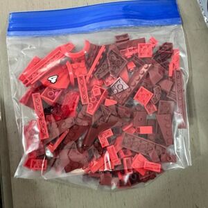 LEGO Bulk Lot Red Burgundy Bricks Plates Parts Sorted Mix MOC Kidcore Nostalgia